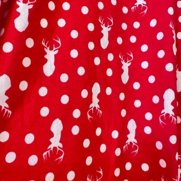 Etsy Christmas Pajama Pants Super Soft Reindeer Pattern Red Small - Picture 2 of 3